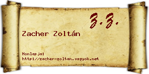 Zacher Zoltán névjegykártya