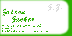 zoltan zacher business card